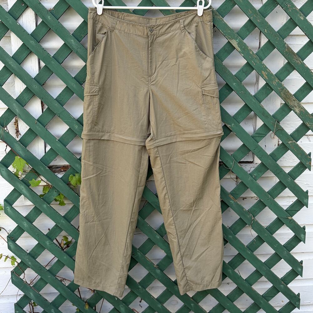 Columbia PFG Zip Off Pants Womens Size Large Green Convertible Quick Dry Shorts